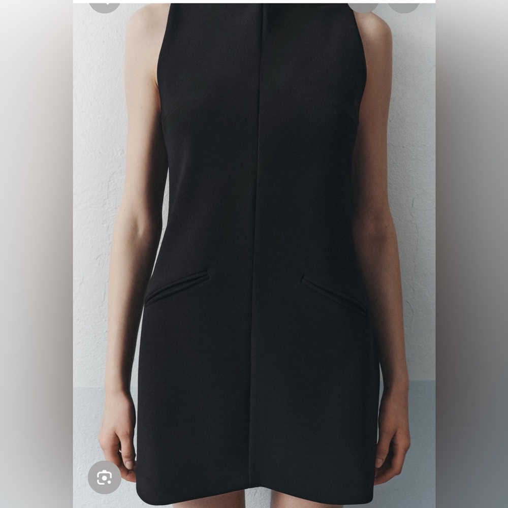 NEW ZARA Women's Medium Black Chic Minimalist Sleeveless Mini Dress - Picture 7 of 13
